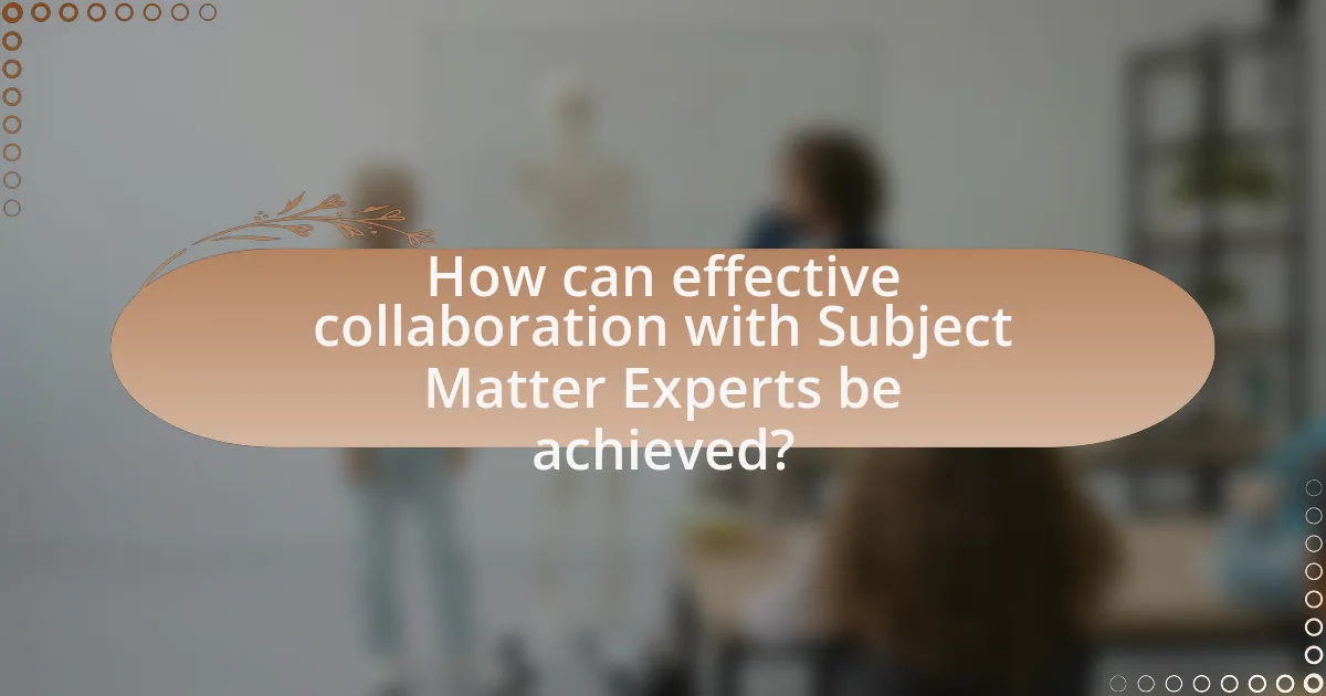 How can effective collaboration with Subject Matter Experts be achieved?