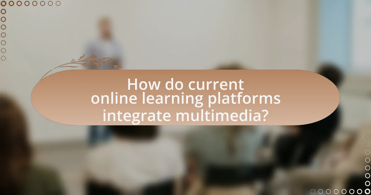 How do current online learning platforms integrate multimedia?