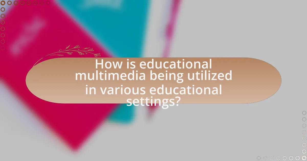 How is educational multimedia being utilized in various educational settings?