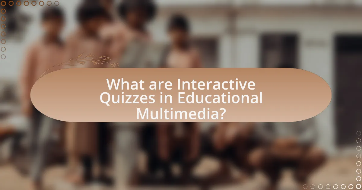 What are Interactive Quizzes in Educational Multimedia?