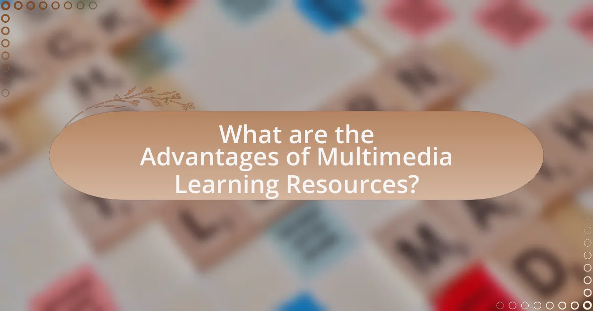 What are the Advantages of Multimedia Learning Resources?