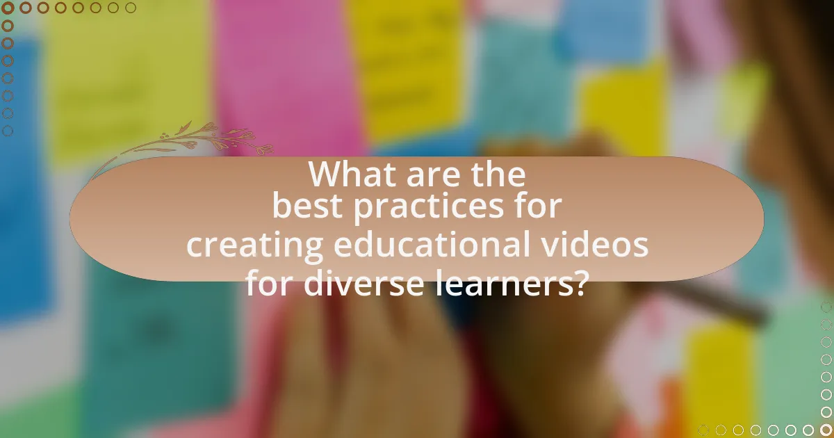 What are the best practices for creating educational videos for diverse learners?