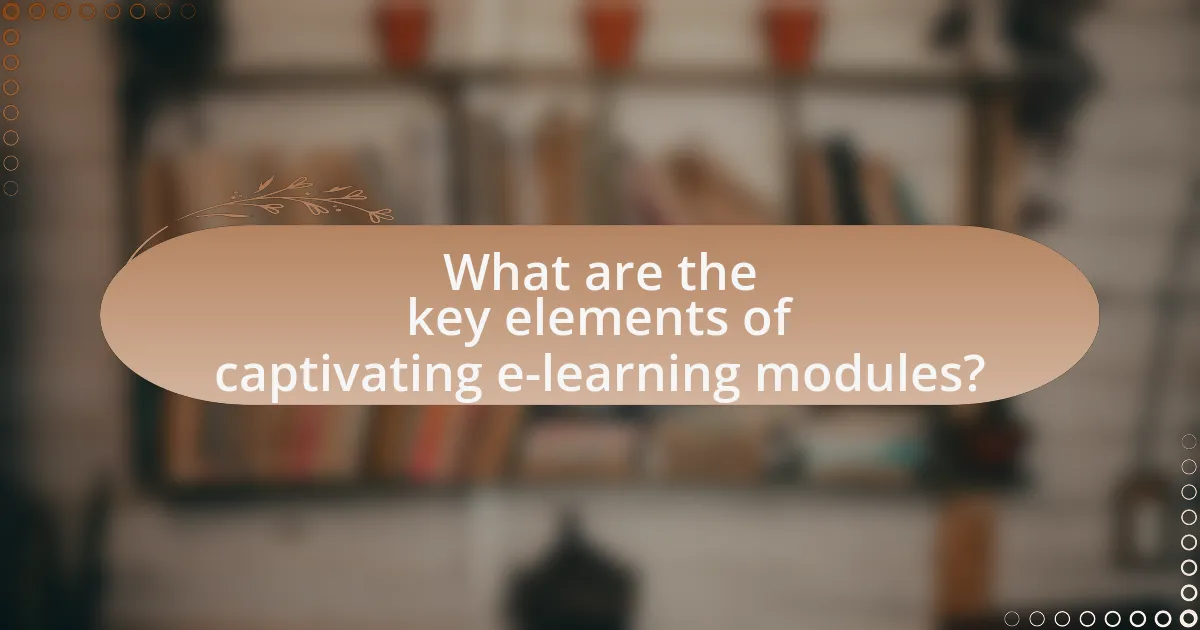 What are the key elements of captivating e-learning modules?