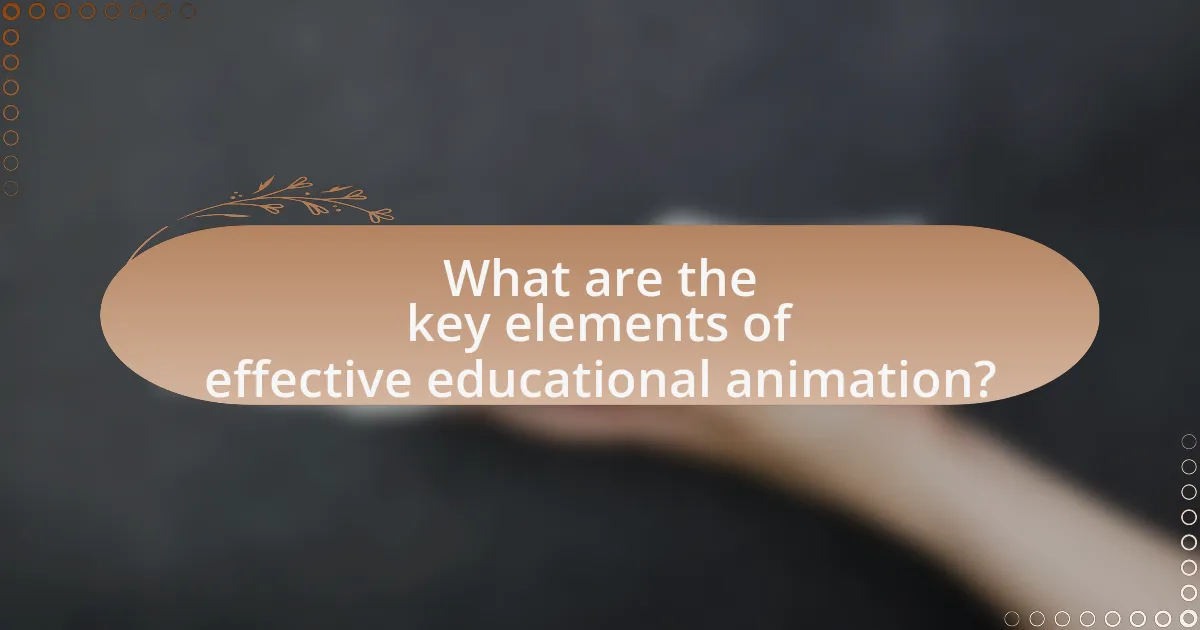 What are the key elements of effective educational animation?