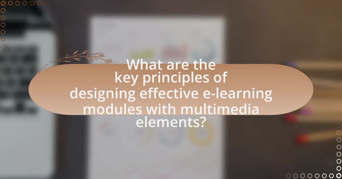 What are the key principles of designing effective e-learning modules with multimedia elements?