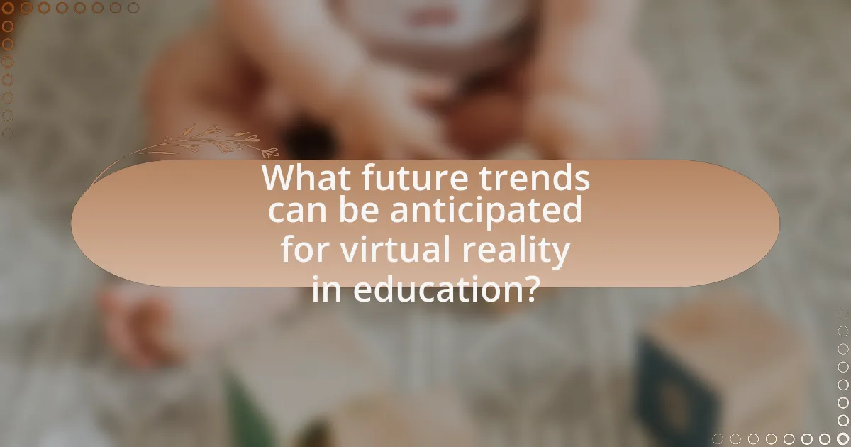 What future trends can be anticipated for virtual reality in education?