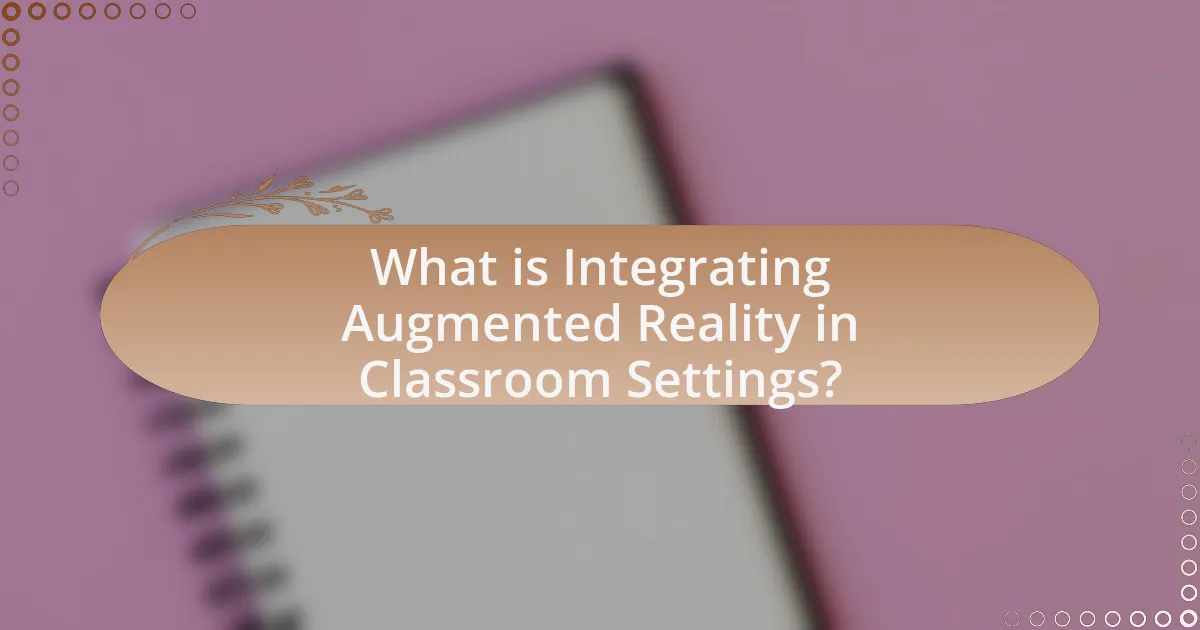 What is Integrating Augmented Reality in Classroom Settings?