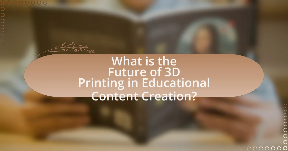 What is the Future of 3D Printing in Educational Content Creation?